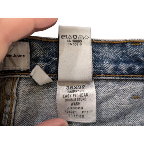 Calvin Klein Jeans Mens 36x32 Straight Leg Denim Pants Light Wash - Picture 7 of 8